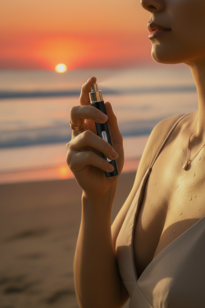 Black – Frau Strand Sonnenuntergang v3
